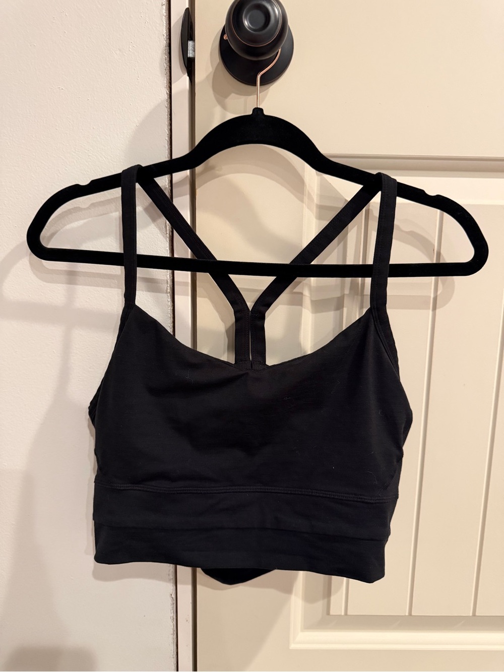Manduka Black Strappy Supportive Sports Bra